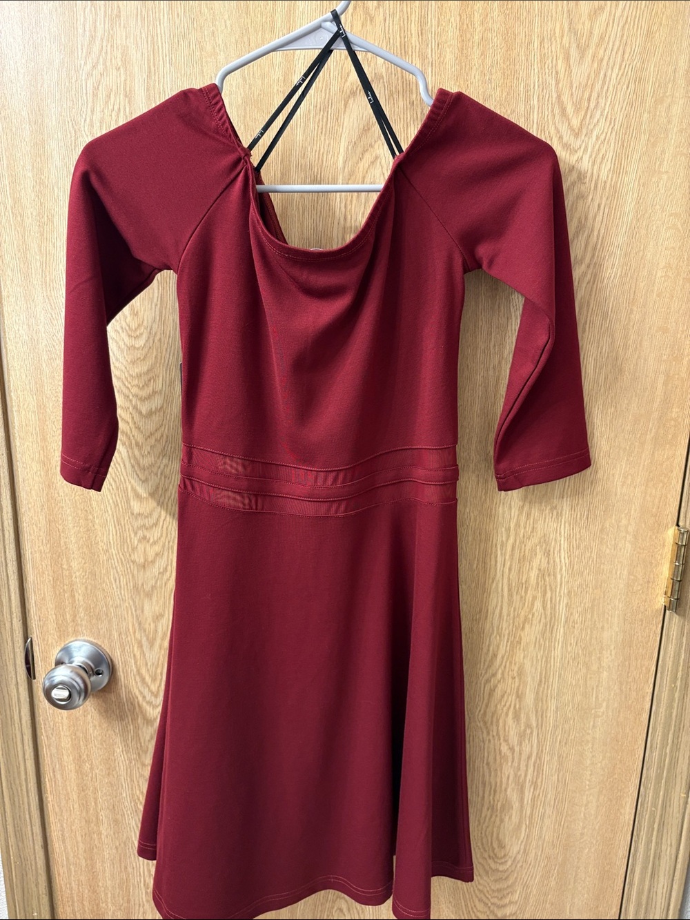 Lulu's Burgundy Long-Sleeve Fit & Flare Dress